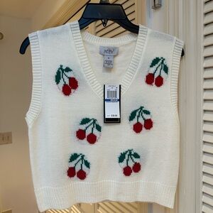 Just Polly Cherry Vest NWT!